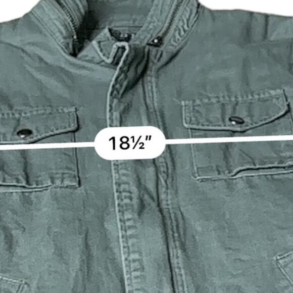 POL‎ Olive Green Long Sleeve Utility Military Full Zip Jacket Size M - Picture 10 of 11